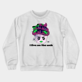 Cute and creepy Halloween spider cup cake - I live on the web Crewneck Sweatshirt